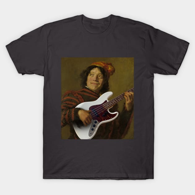 Bass Guitar Hero - Moody Maximalism Oil Painting T-Shirt by thejamestaylor